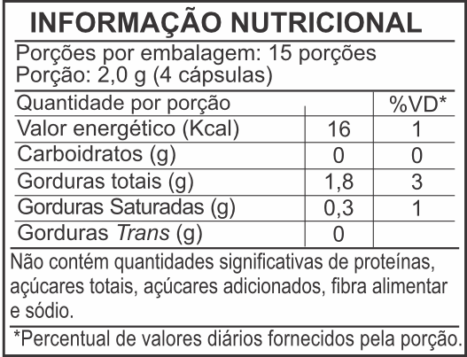 Informação Nutricional - ÓLEO DE LECITINA DE SOJA